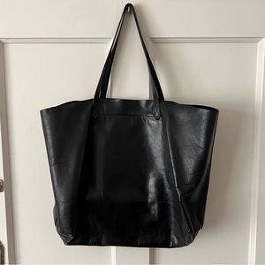 Madewell Black Leather Transport Tote